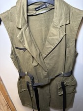 Pretty Little Things Women's Dress Green Uk 4 Short Sleeve Knee Length  Belted 