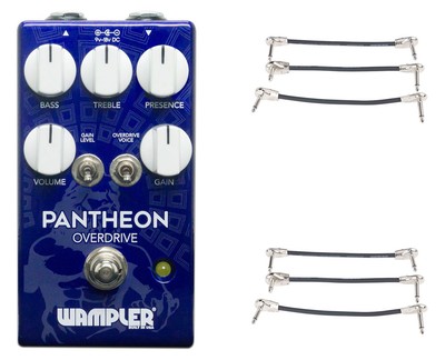 Wampler Pantheon Overdrive Pedal + 2x Gator Patch Cable 3 Pack