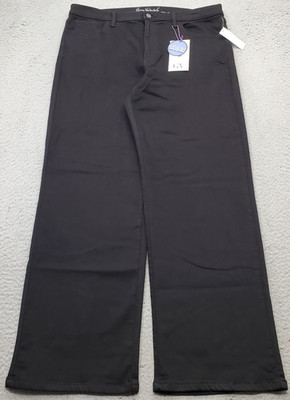 Gloria Vanderbilt Jeans Women 16 Black Denim All Around Slimming Effect Wide Leg