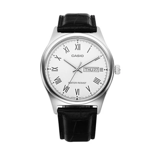 CASIO MTP-V006L-7BUDF Analog White Leather Strap Men Watch Original New