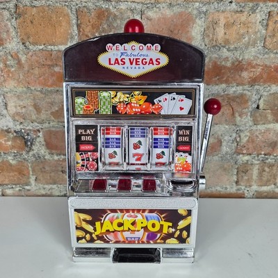 Las Vegas Spielzeug Jackpot Spielautomat Sparkasse Einarmiger Bandit funktionstüchtig