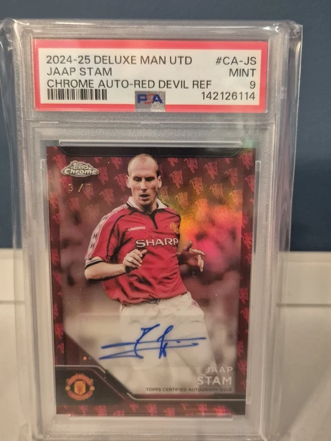 Topps Chrome Manchester United Deluxe Jaap Stam Auto /5 Psa 9
