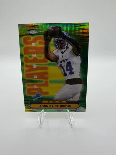 2025 Topps Chrome - Power Players Amon-Ra St. Brown #PP-26 /99 Green Detroit