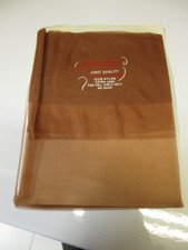 1 PR VINTAGE UNBRANDED RHT SHEER MICRO MESH NYLON STOCKINGS SZ 11 LONG 39" BEIGE