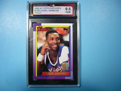 1992/93 TOPPS ARCHIVES GOLD STAMP NBA BASKETBALL CARD 139 LIONEL SIMMONS KSA 9.5
