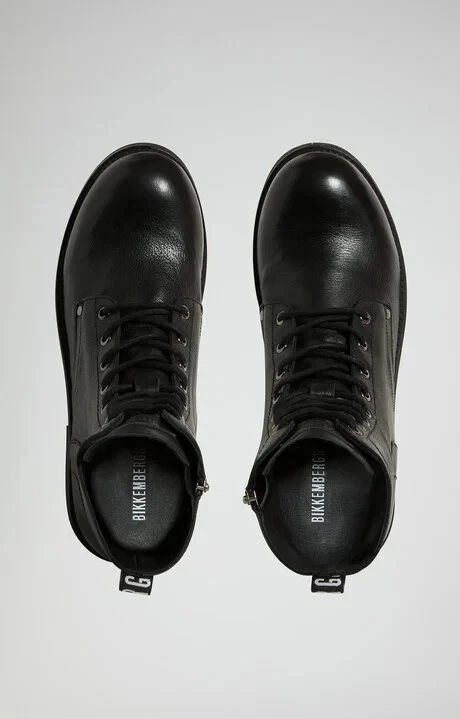 Bikkembergs - Bottines Homme Amphibie À Lacets En Cuir Noir 29224/CP - Photo 4/4