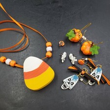 Halloween Costume Jewelry Candy Corn Pumpkins Jack-o'-lantern Skulls