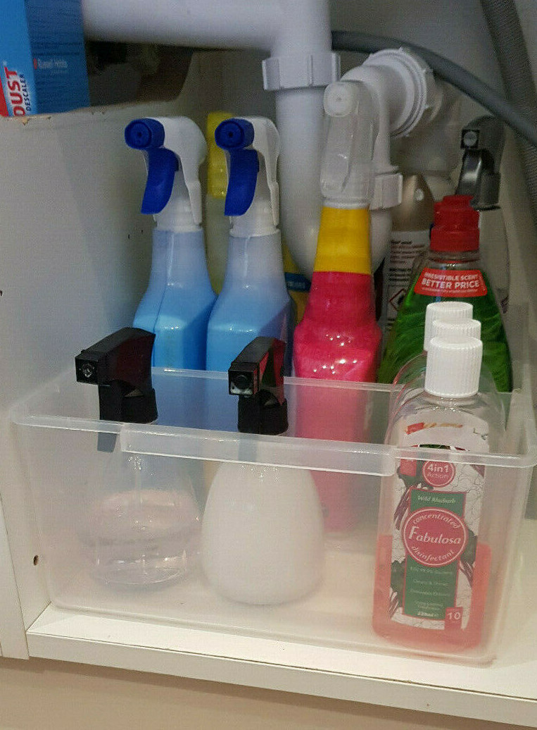 Clear Plastic Storage Box Organiser Under Sink Cupboard Wardrobe Hinch