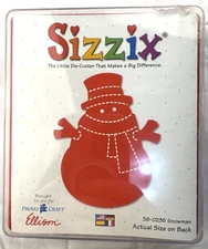 Sizzix Originals Red Die 38-0235 Large Snowman in Plastic Case Disco