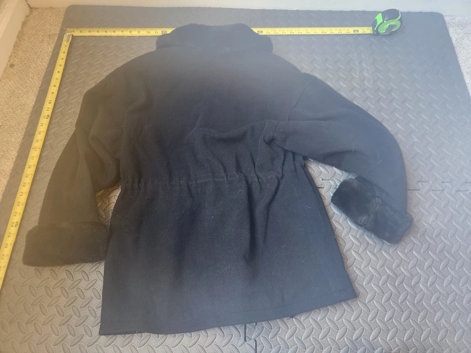 Larry Levine Petites Black 80% Wool Coat Women size 4 *MORE IN STORE* #S117 - Image 4 of 4