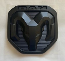 New 2019-2025 Dodge Ram 1500-3500 Matte Black Rams Head Logo Tailgate Emblemoem