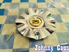 Vogue Wheels C-028-cw Custom New Chrome Wgold Emblem Center Cap Jc Qty. 1
