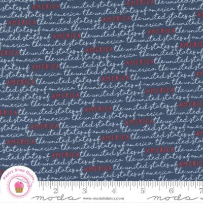 Moda STATESIDE 55613 23 Navy Blue Script Text SWEETWATER Quilt Fabric ...