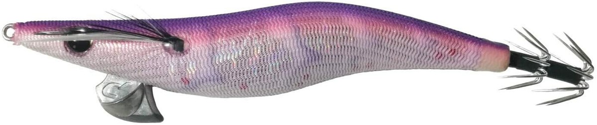 Owner Egi Draw4 Tie Breaker 3.5 Slow Sinking Lure, Pink Purple/Blue Glow Shrimp, 0.6 Oz