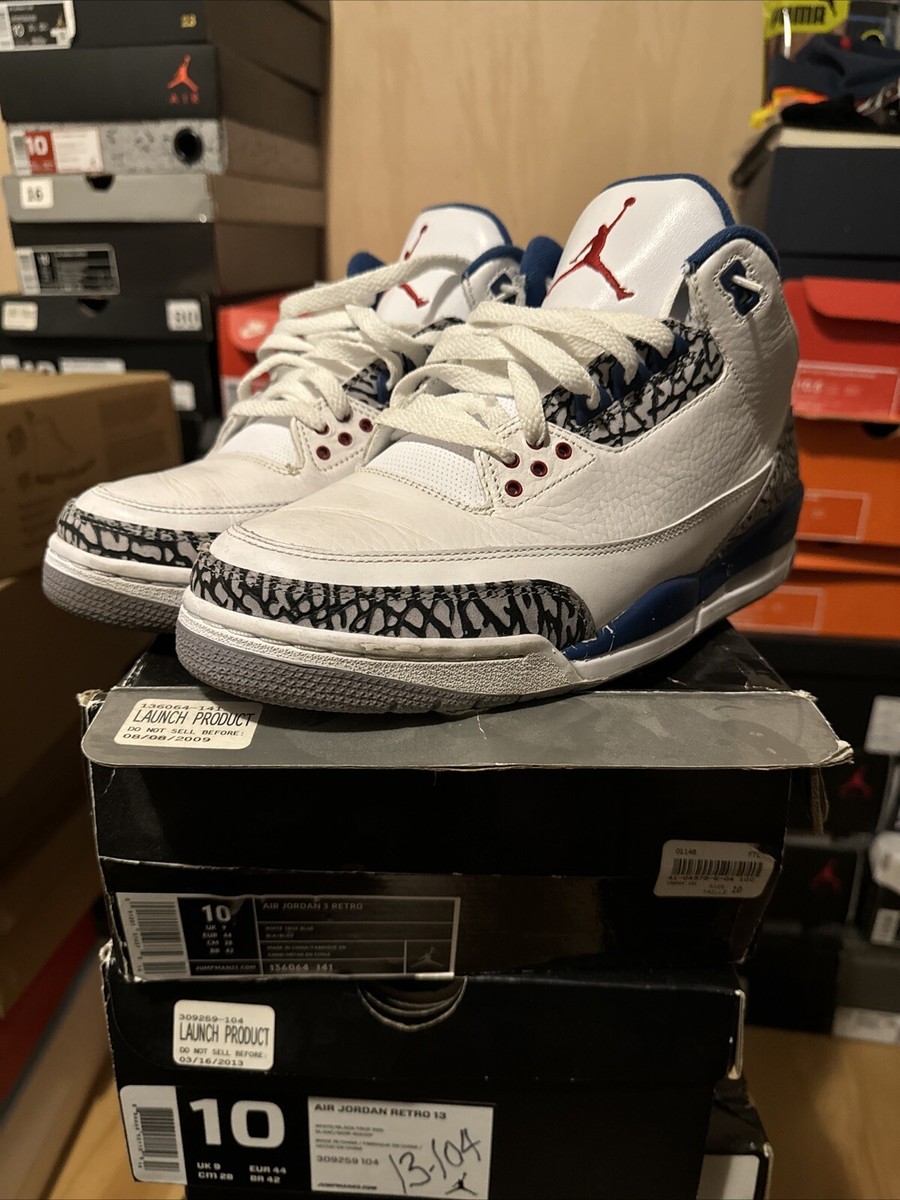 Size 10 - Air Jordan 3 Retro (2009) True Blue 883419215988| eBay