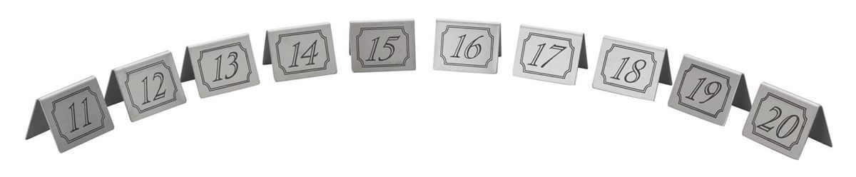 Table Number Signs 11-20 Table Numbering Display Stainless Steel Table Tent Sign
