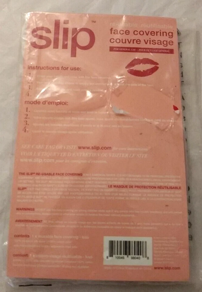 Revestimiento facial reutilizable antideslizante 100 % morera seda rosa máscara labios rojos + ¡Extras! Nuevo con etiquetas Foto 4 de 4