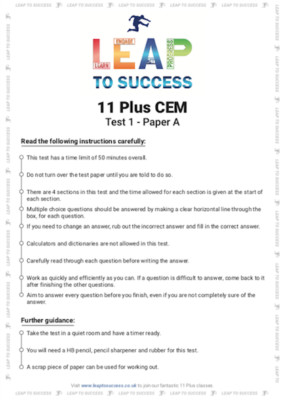Eleven Plus Test Example Questions 11+ ELEVEN PLUS Mock Exam Paper Ideal For Preparing Independent/Grammar ...