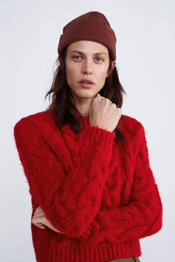 Zara red cheap sweater