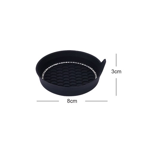 2x Black Car Cup Holder Pad Insert Coaster Anti Slip Mat Protector Accessories - Picture 2 of 12