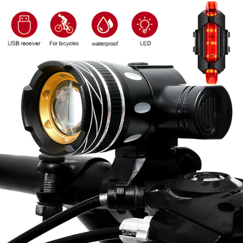 Rechargeable LED Mountain Bike Lights 50000LM Bicycle Torch Front &Rear