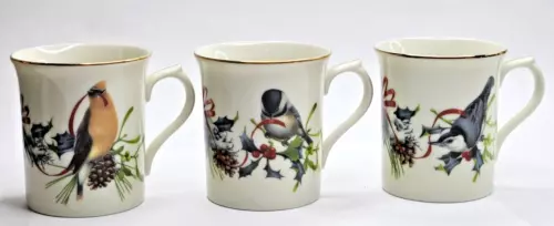 Lenox Winter Greetings Wildlife McClung Porcelain Coffee Tea Mug Cup Lot Of 3