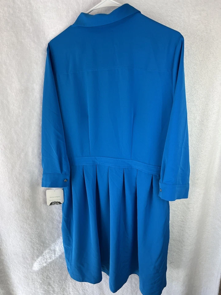 Nuevo Vestido Donna Morgan Azul Cobalto Para Mujer Talla 12 Todas las Temporadas Mangas 3/4 Nuevo Con Etiquetas Foto 3 de 3