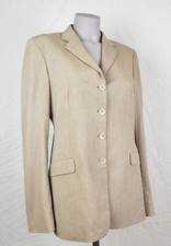 Piazza Sempione Light Beige Wool 4 button Blazer Italian Fully Lined Size 42 6