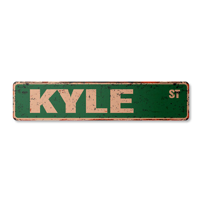 KYLE Vintage Street Sign Childrens Name Room Metal Sign