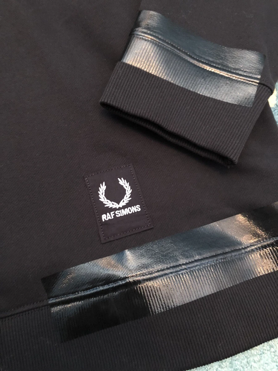 Fred Perry X Raf Simons Tape Sweatshirt Hoodie - Black Tartan - Size 40 Medium