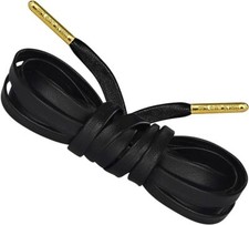 Loop King Laces 1 Pair Luxury Leather Shoe Laces with Gold Tips