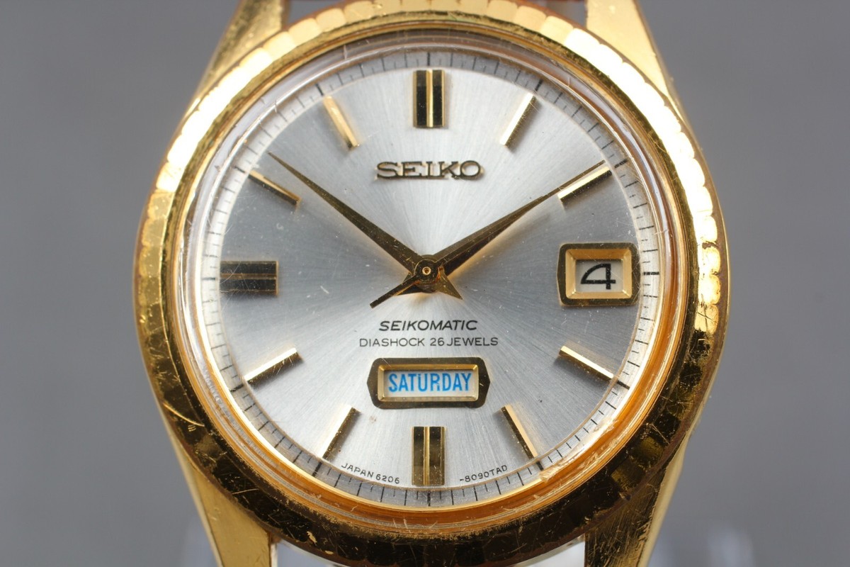 Exc+5] Vintage 1966 SEIKO SEIKOMATIC 6206-8100 26J Automatic Men