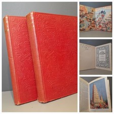 Vintage 1936 WONDER ENCYCLOPAEDIA for CHILDREN Illustrated 90 Years Old PAIR