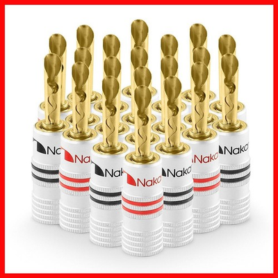 #ad Nakamichi Excel Series 24K Gold Plated Bfa Banana Plug 12 18 Awg Gauge Size 4Mm $114.48