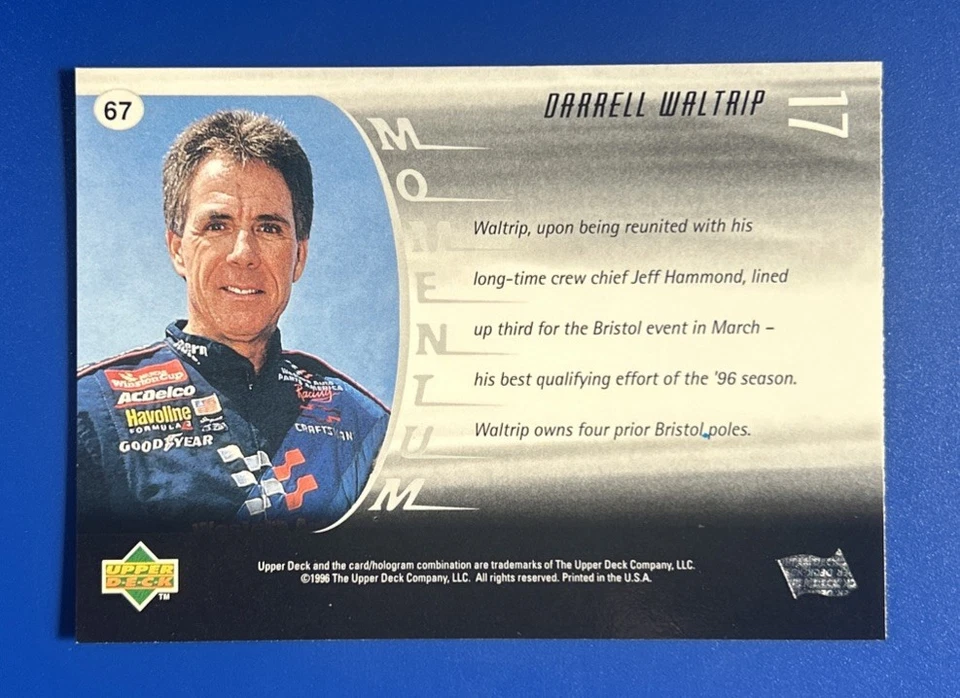 1997 Upper Deck Victory Circle Momentum Darrell Waltrip #67 HOF - Image 2 of 2