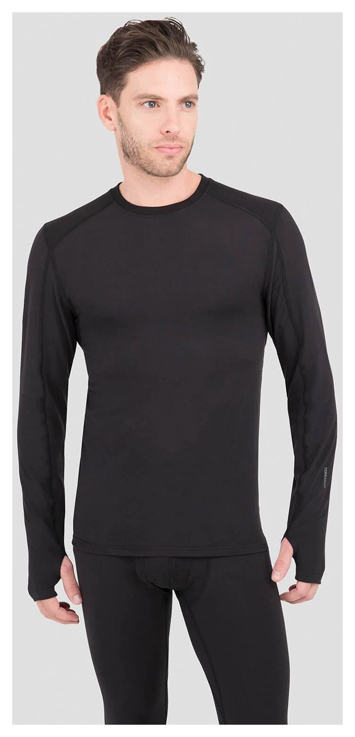 TERRAMAR Thermolator 2.0 Men's Crew Neck Base Layer Top XL Black