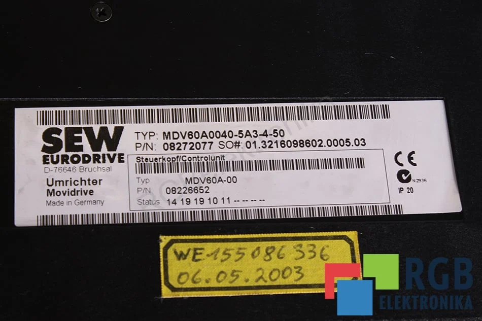 MDV60A0040-5A3-4-50 MOVIDRIVE SEW EURODRIVE - Reconditionné - Garantie 24 mois
