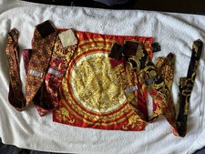 Versace Men s Silk Pocket Square Baroque Pattern w/4 matching Silk ties