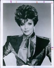Actor Joan Collins English Author Columnist Unusual Suit Scarf 7X9 Photo