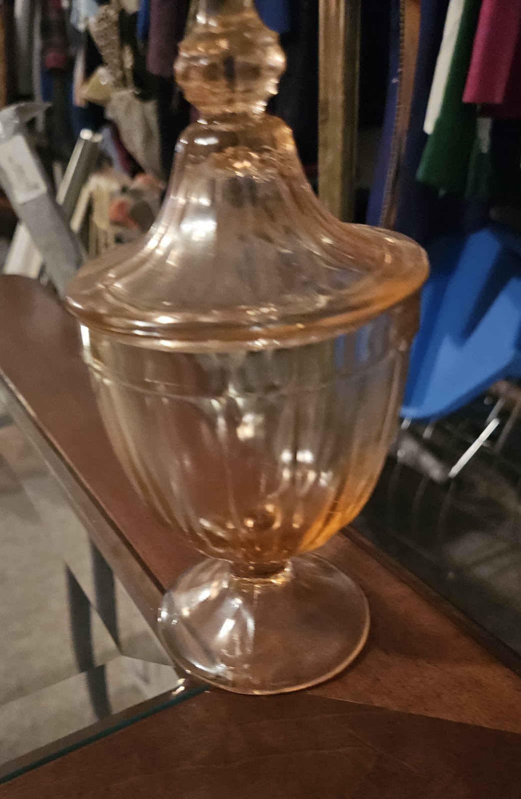 Vintage Pink Depression Glass Candy Dish