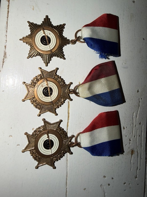 1968-1969 Junior Girls Team Shooting Medals Red White Blue Ribbons Lot of 3