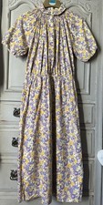 Vintage 70s Tea Dress in Purple & Yellow Spring Meadow Floral Cotton by C&A  S/M
