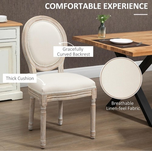 Dining Chairs Set of 2, French-Style Kitchen Chairs, Armless Accent Chairs - Picture 5 of 8