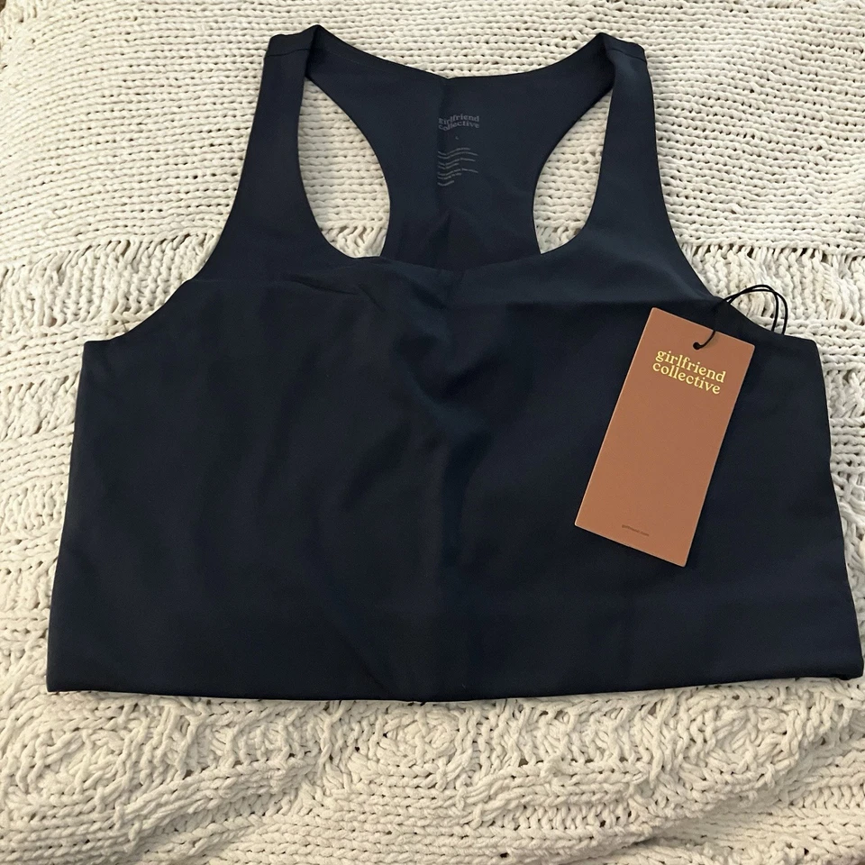Girlfriend Collective Paloma Racerback Sports Bra Size L In Midnight (navy) - Image 2 of 4