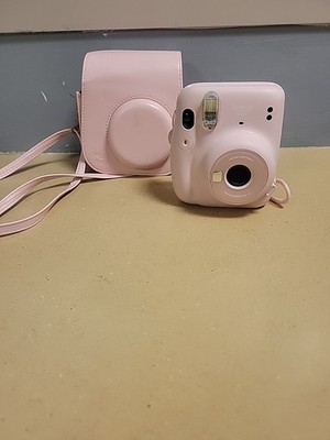 Fujifilm Instax Mini 11 W/Film In Camera Blush Pink And Matching Case Bag Works!