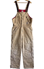 Vintage Carhartt R38 BRN Mens Large Red Quilt Lined Men s Overalls Bibs Dbl Knee