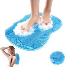 Bath Shower Foot Scrubber Mat - Silicone Shower Foot Scrubber Mat XL Cleane...