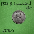 1922 D Lincoln Wheat Cent / Penny 1c VG Very Good US Coin