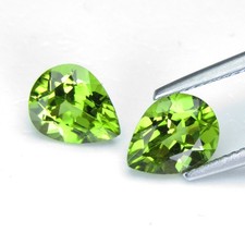 2.75Cts Stunning Natural Green Peridot Pear Shape 9x6mm Matching Pair