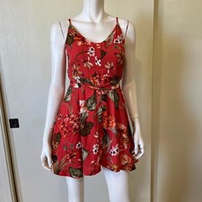 Lulus Ulani Skater Dress Womens XS Orange Floral Mini